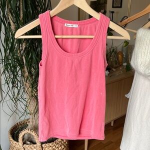 Marine Layer Coral Pink Ribbed Tank XS